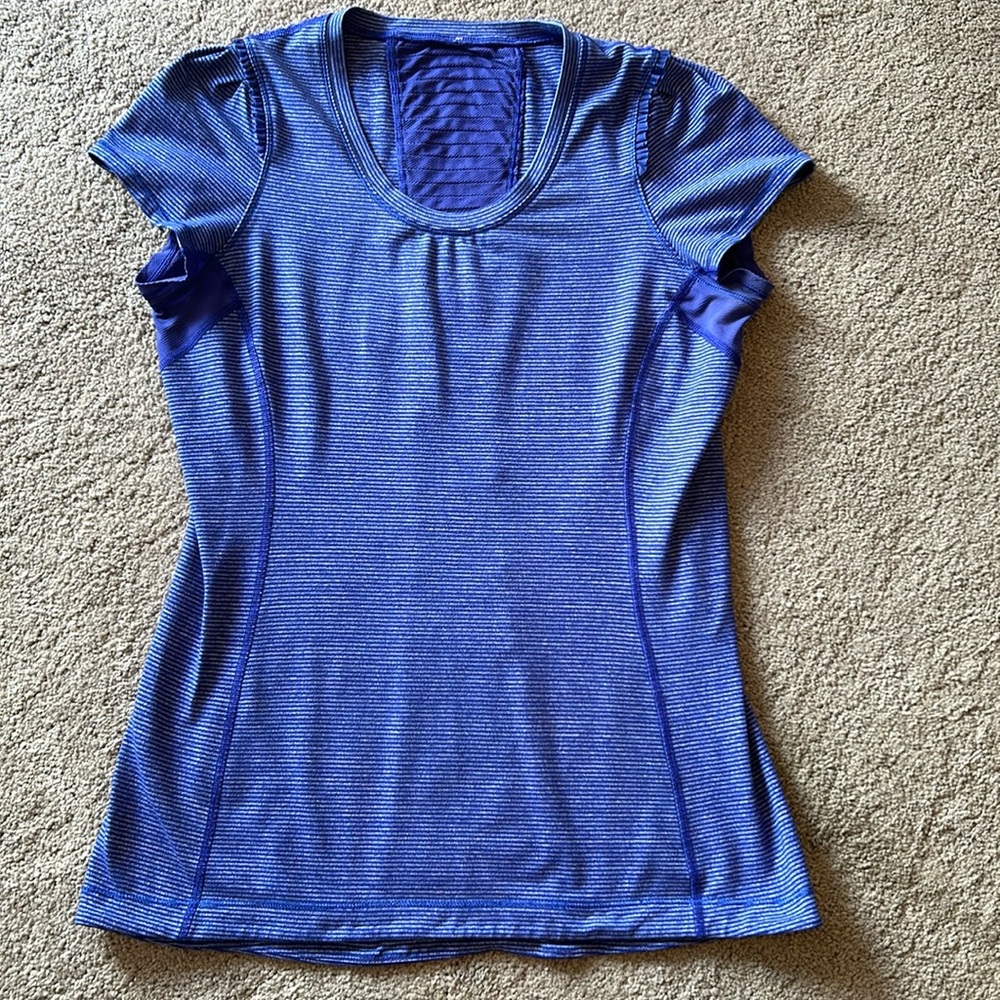 Lululemon Purple Stripe Short-Sleeve Top